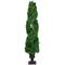 4.5ft. Pre-Lit Artificial Cedar Double Spiral Topiary Tree in Urn Style Pot, Clear Lights